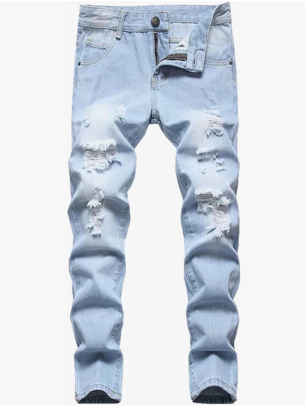 Boys Light White Distressed Skinny Jeans